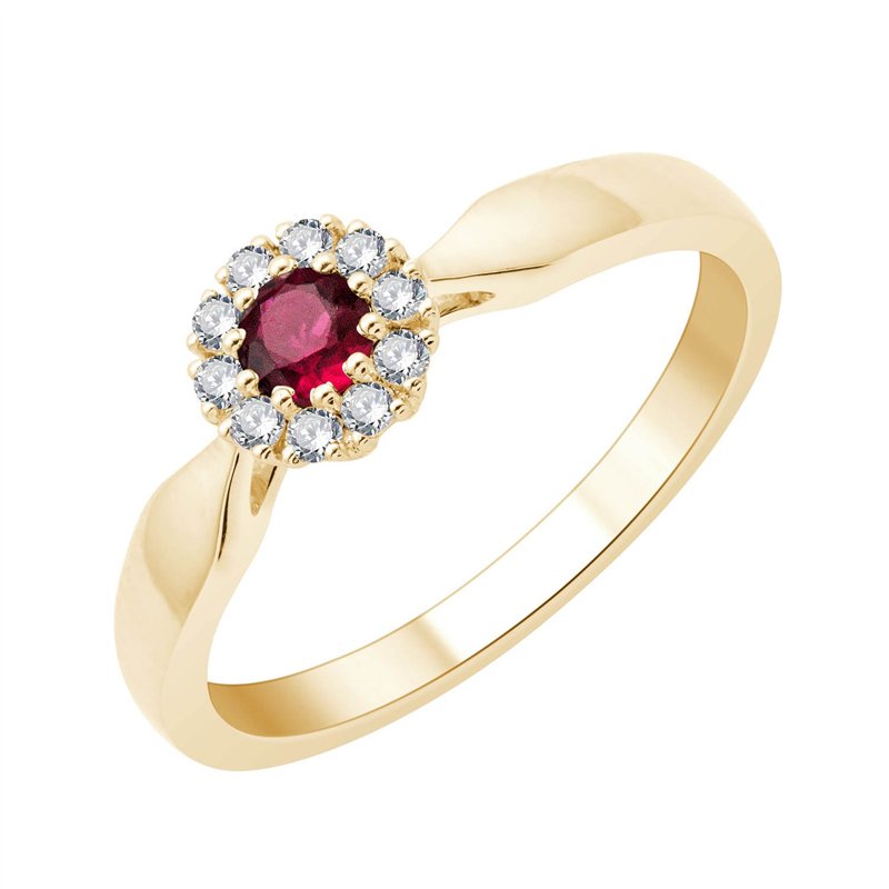Rubis et diamants 0,1 carat