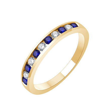 Demi-alliance saphir et diamants 0,18 carat