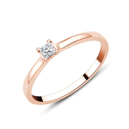 Solitaire Princesse Diamant 0,11ct