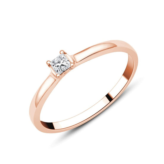 Solitaire Princesse Diamant 0,11ct