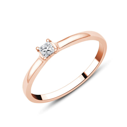 Solitaire Princesse Diamant 0,11ct