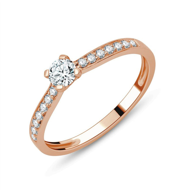 Solitaire Accompagné Diamant 0,34ct