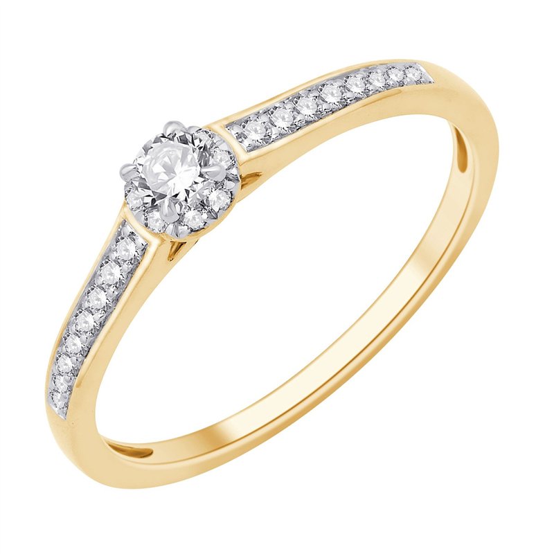 Solitaire Accompagné Diamant 0,2ct