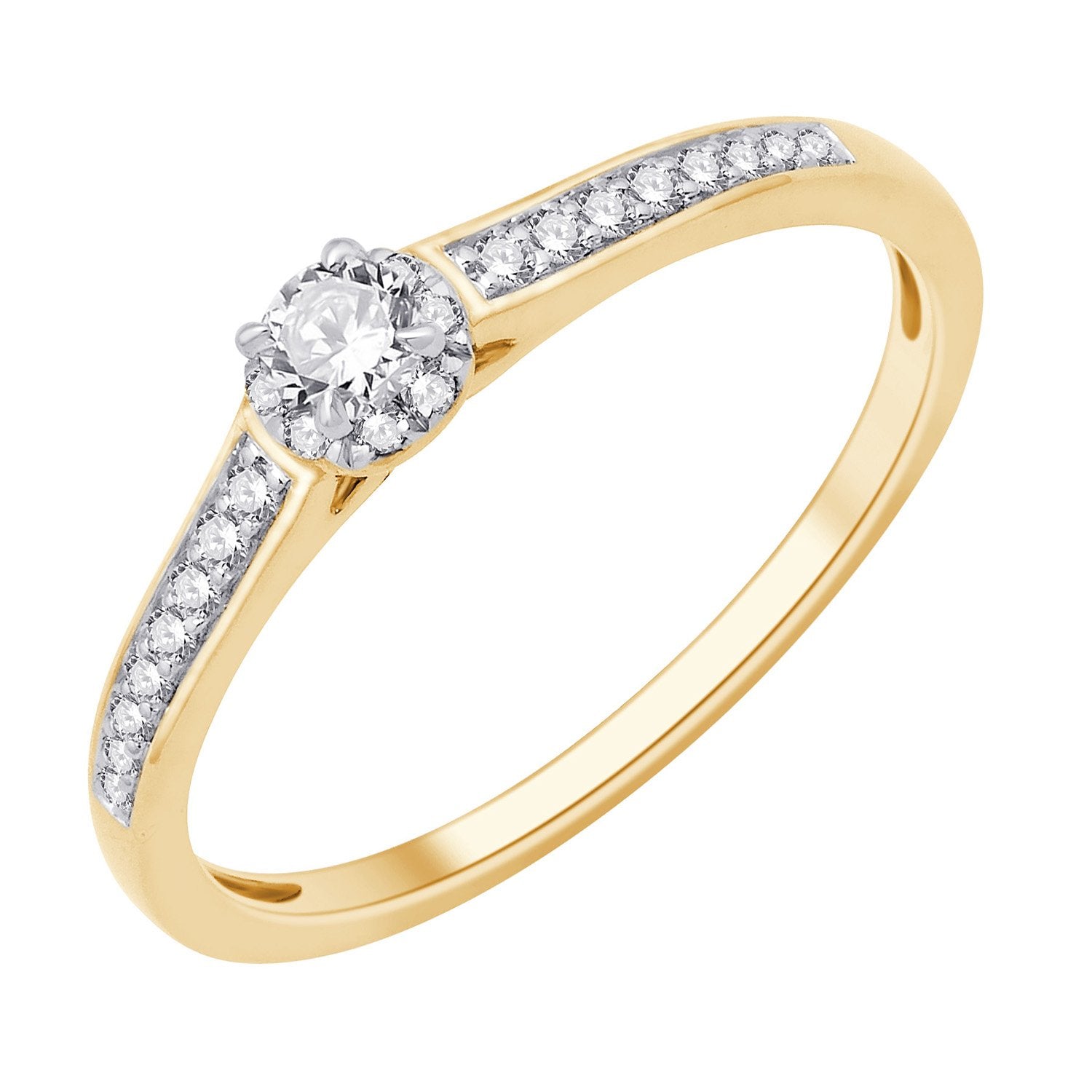 Solitaire Accompagné Diamant 0,2ct