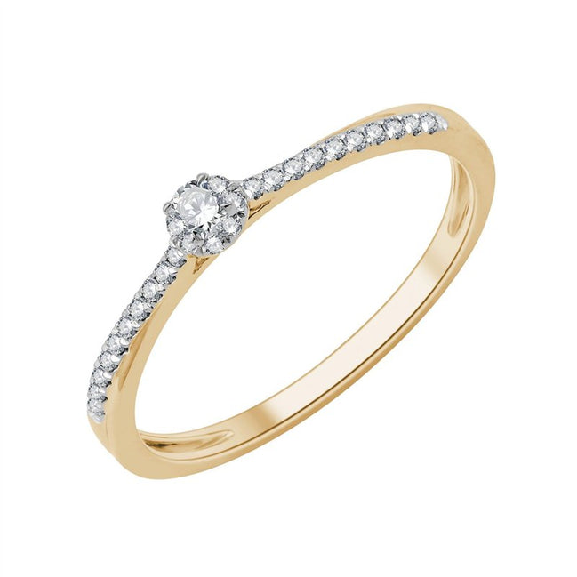Solitaire Accompagné Serti Clos Diamant 0,13ct I