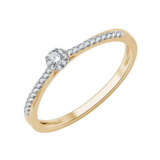 Solitaire Accompagné Serti Clos Diamant 0,13ct I