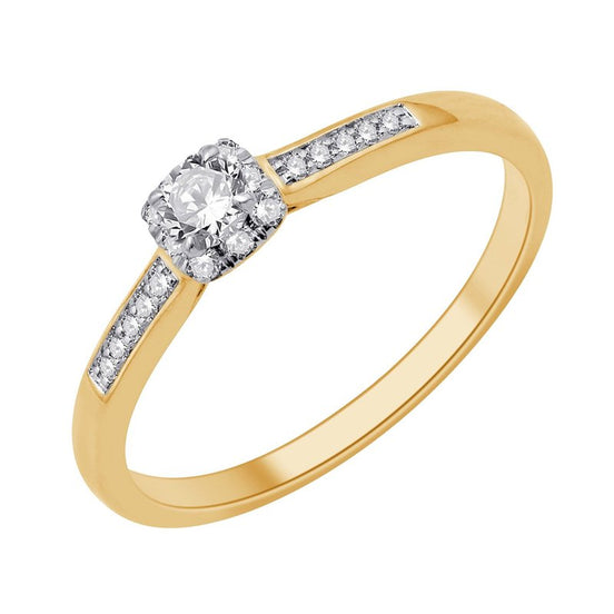 Solitaire Accompagné Serti Clos Diamant 0,17ct