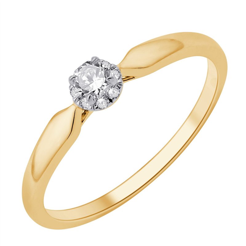 Solitaire Accompagné Serti Clos Diamant 0,13ct II