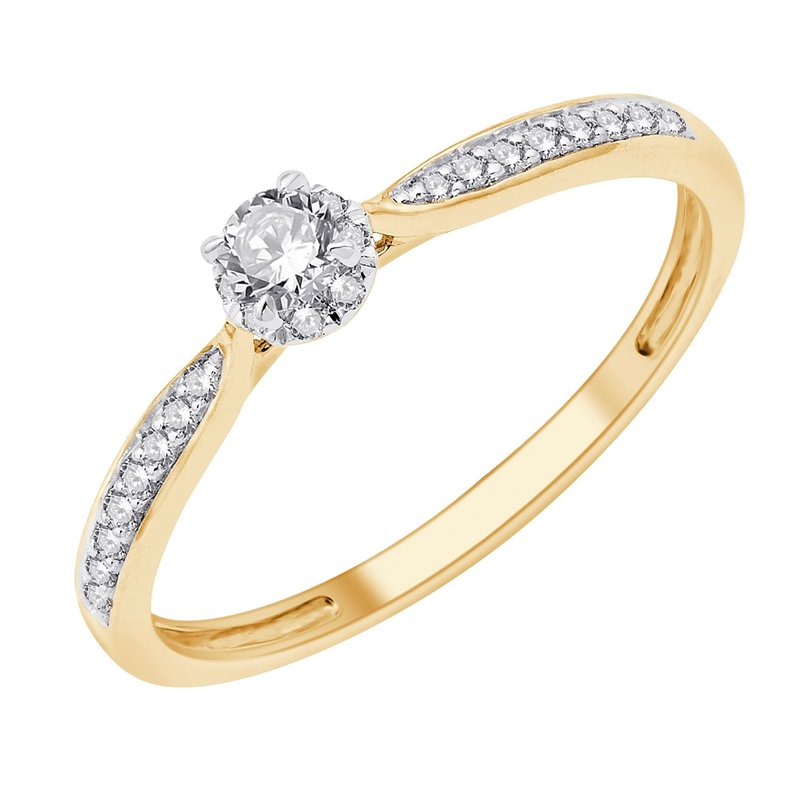 Solitaire Accompagné Diamant 0,23ct