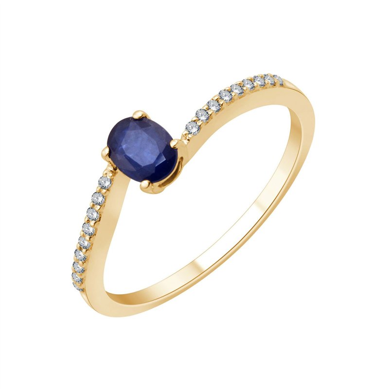 Serti clos saphir et diamants 0,06 ct II
