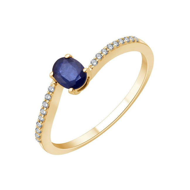 Serti clos saphir et diamants 0,06 ct II