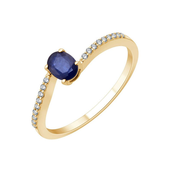 Serti clos saphir et diamants 0,06 ct II