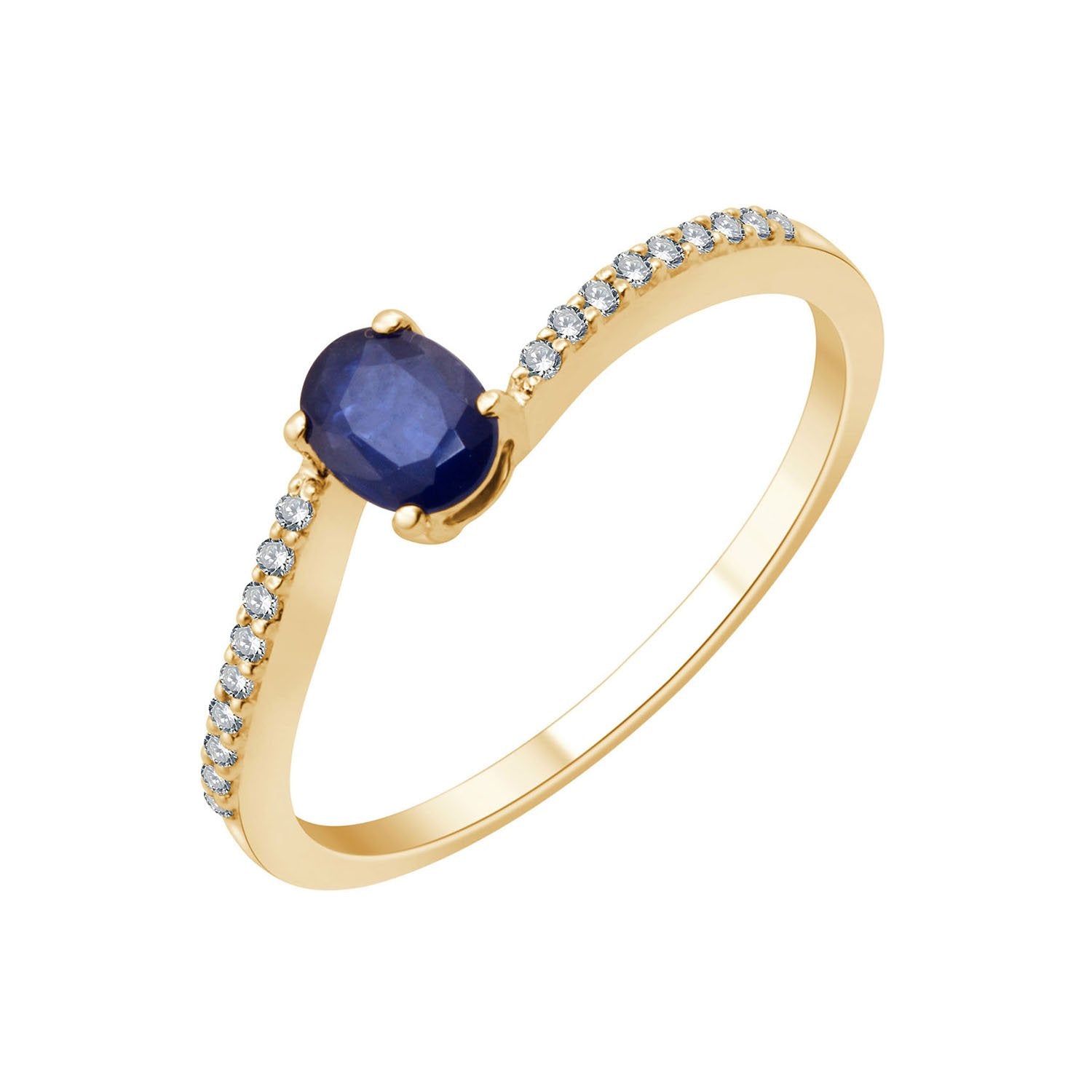 Serti clos saphir et diamants 0,06 ct II