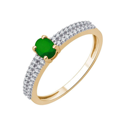 Émeraude et diamants 0,13ct