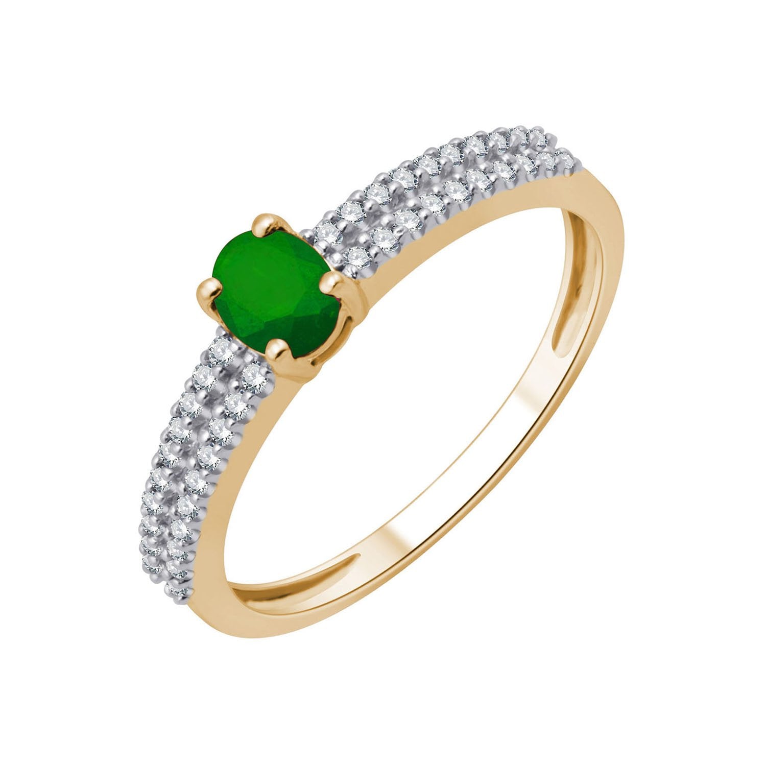 Émeraude et diamants 0,13ct