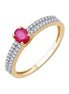 Rubis serti clos et diamants 0,13 ct