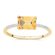 Lou Taille Émeraude Citrine & Diamants 1,10ct I
