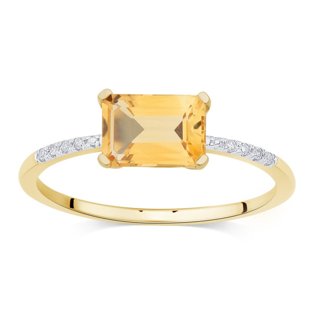 Lou Taille Émeraude Citrine & Diamants 1,10ct I