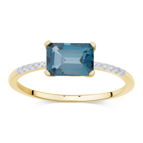 Lou Taille Émeraude Topaze & Diamants 1,10ct I