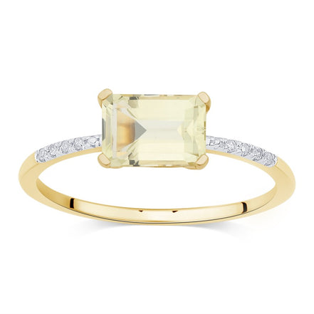 Lou Taille Émeraude Quartz Citron 1,10ct I