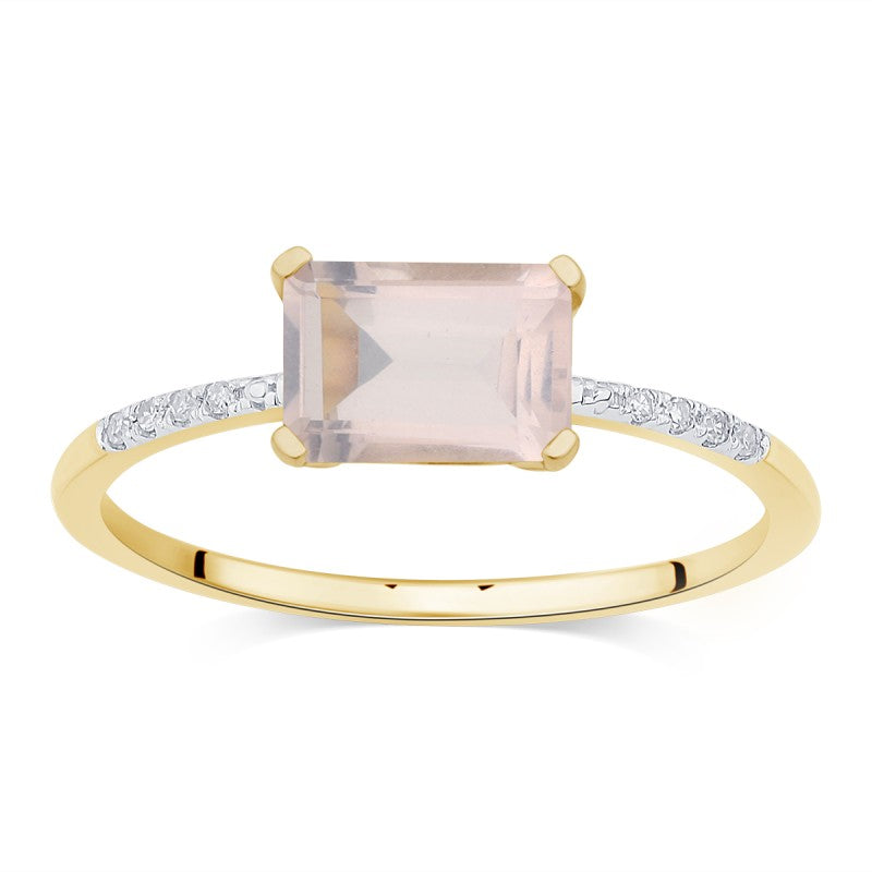 Lou Taille Émeraude Quartz Rose 1,10ct I
