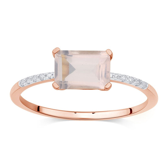 Lou Taille Émeraude Quartz Rose 1,10ct I
