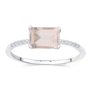 Lou Taille Émeraude Quartz Rose 1,10ct I