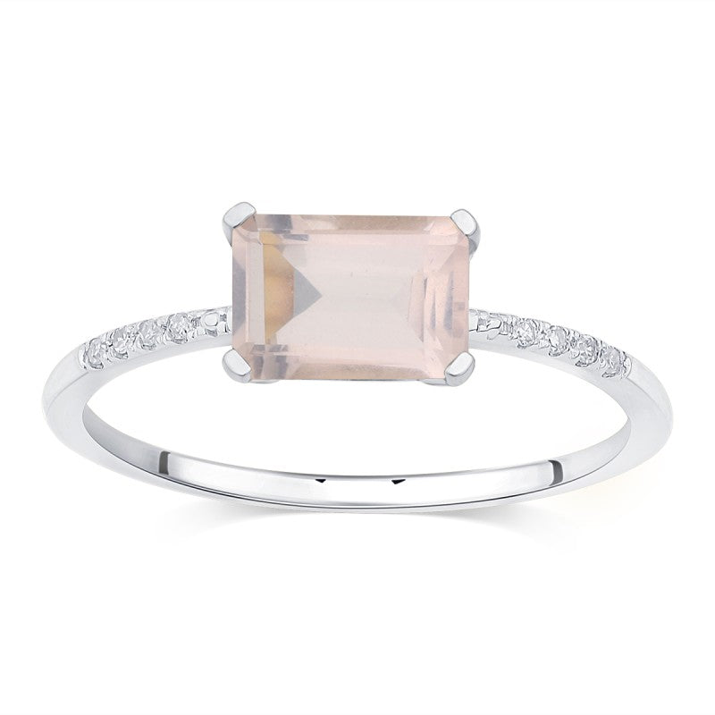 Lou Taille Émeraude Quartz Rose 1,10ct I