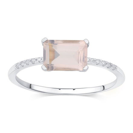 Lou Taille Émeraude Quartz Rose 1,10ct I