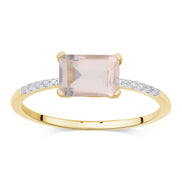 Lou Taille Émeraude Quartz Rose 1,10ct I