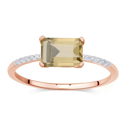 Lou Taille Émeraude Quartz Champagne 1,10ct I