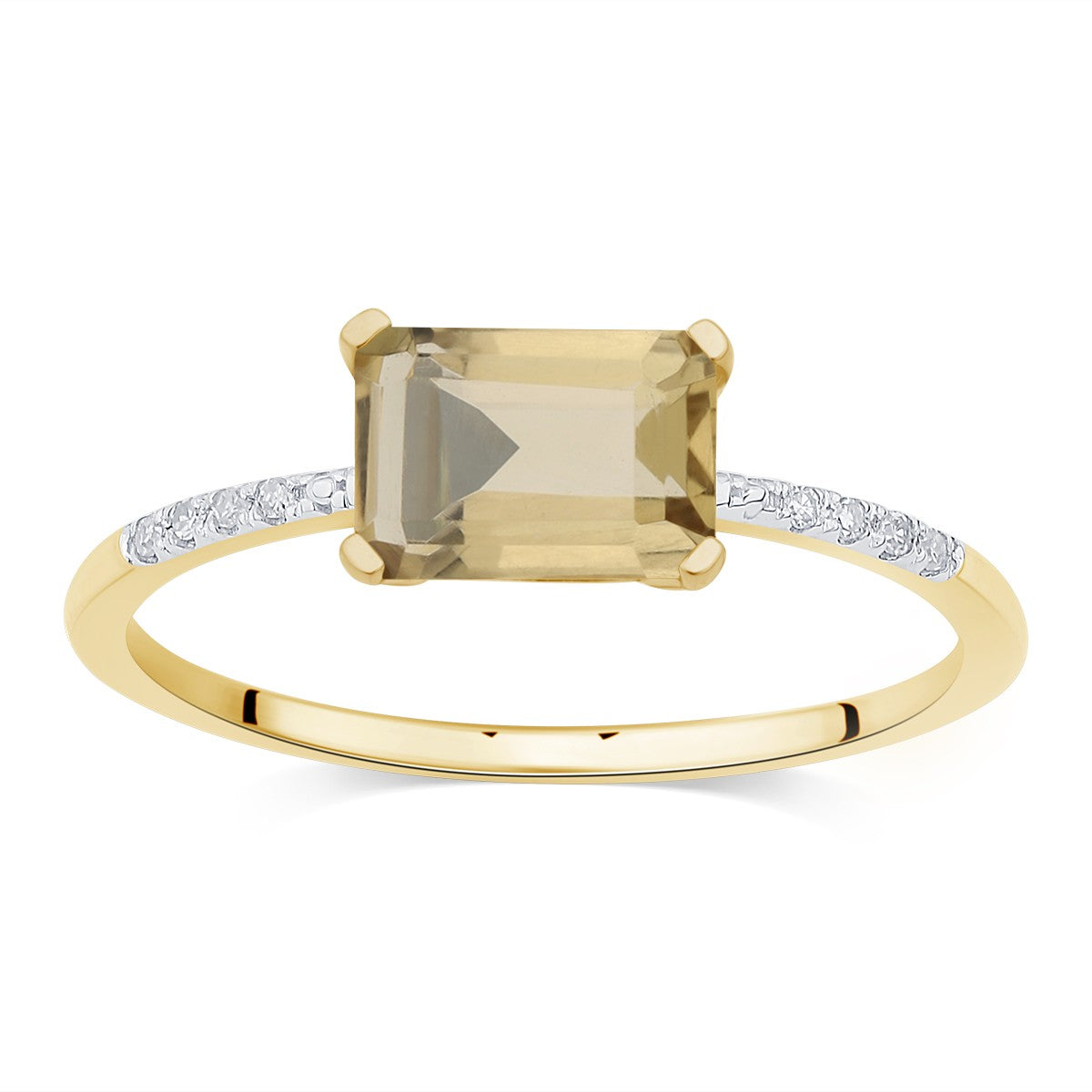 Lou Taille Émeraude Quartz Champagne 1,10ct I