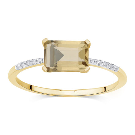 Lou Taille Émeraude Quartz Champagne 1,10ct I
