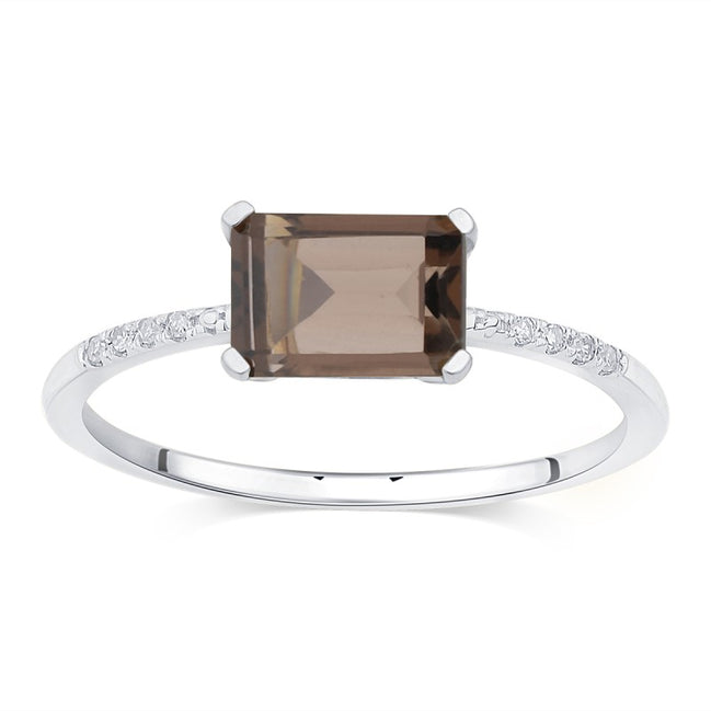 Lou Taille Émeraude Quartz Fumé 1,10ct I