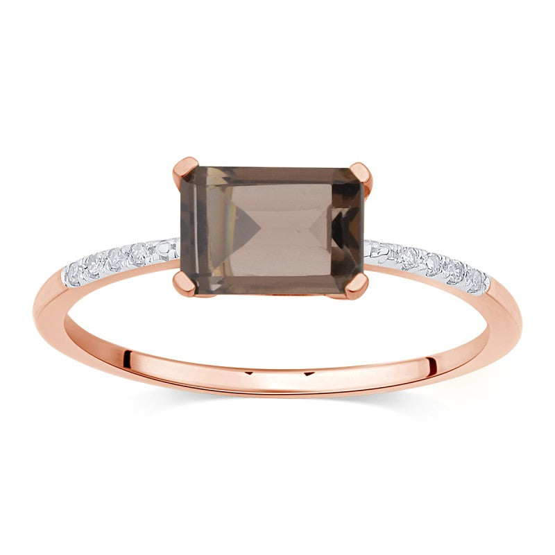 Lou Taille Émeraude Quartz Fumé 1,10ct I