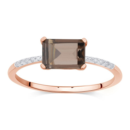 Lou Taille Émeraude Quartz Fumé 1,10ct I