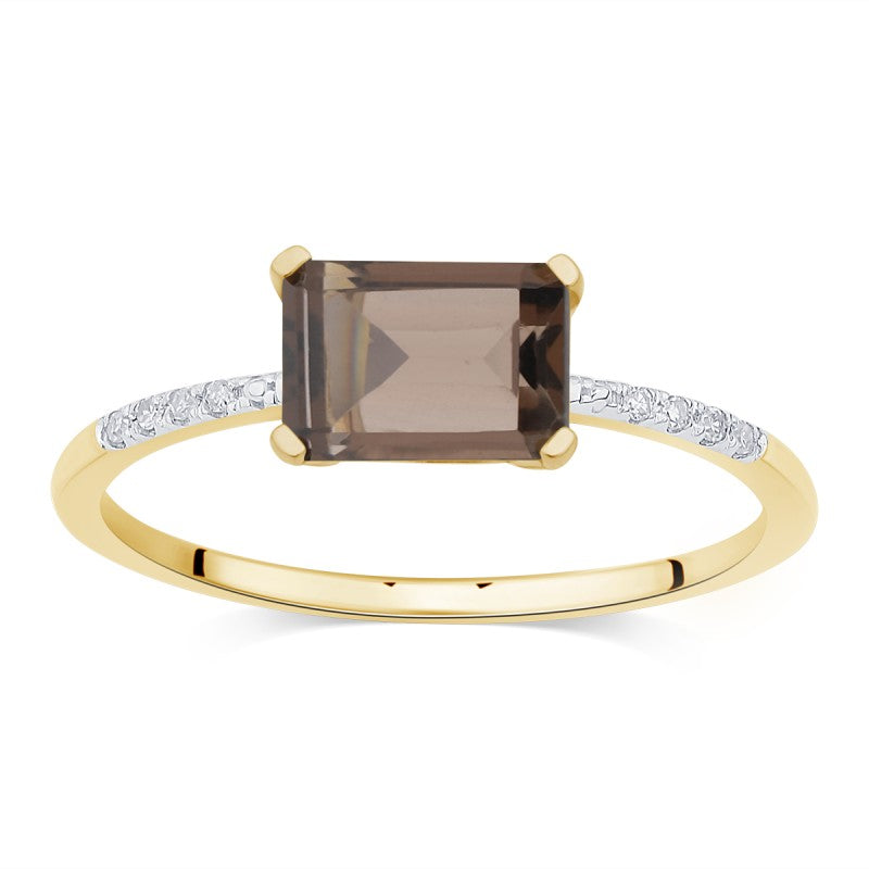 Lou Taille Émeraude Quartz Fumé 1,10ct I
