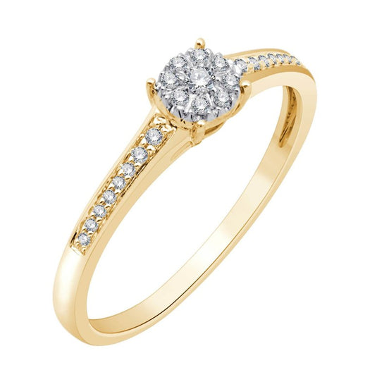 Solitaire Accompagné Serti Clos Diamant 0,1ct
