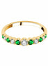 Demi alliance Toi & Moi émeraude et diamants 0,26ct