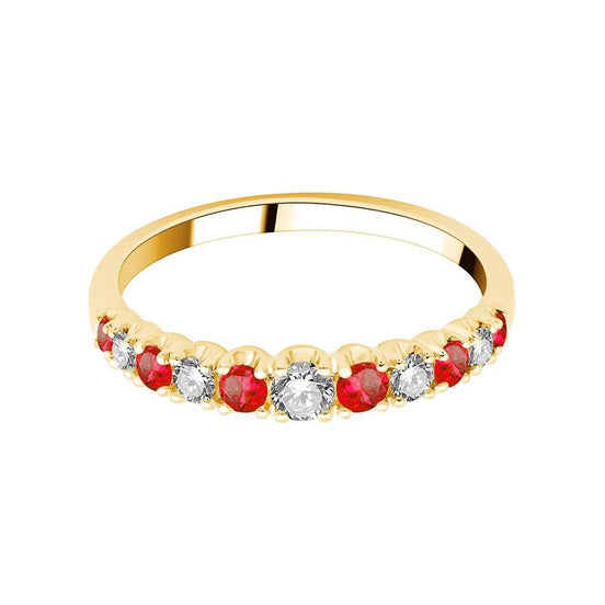 Half Eternity Ruby & Diamond Ring 0.26ct