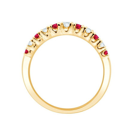 Half Eternity Ruby & Diamond Ring 0.26ct