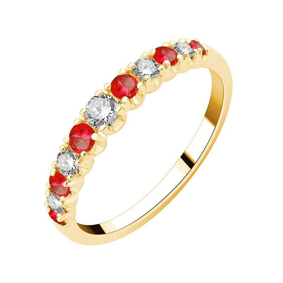 Half Eternity Ruby & Diamond Ring 0.26ct