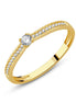 Solitaire Accompagné Serti Clos Diamant 0,15ct