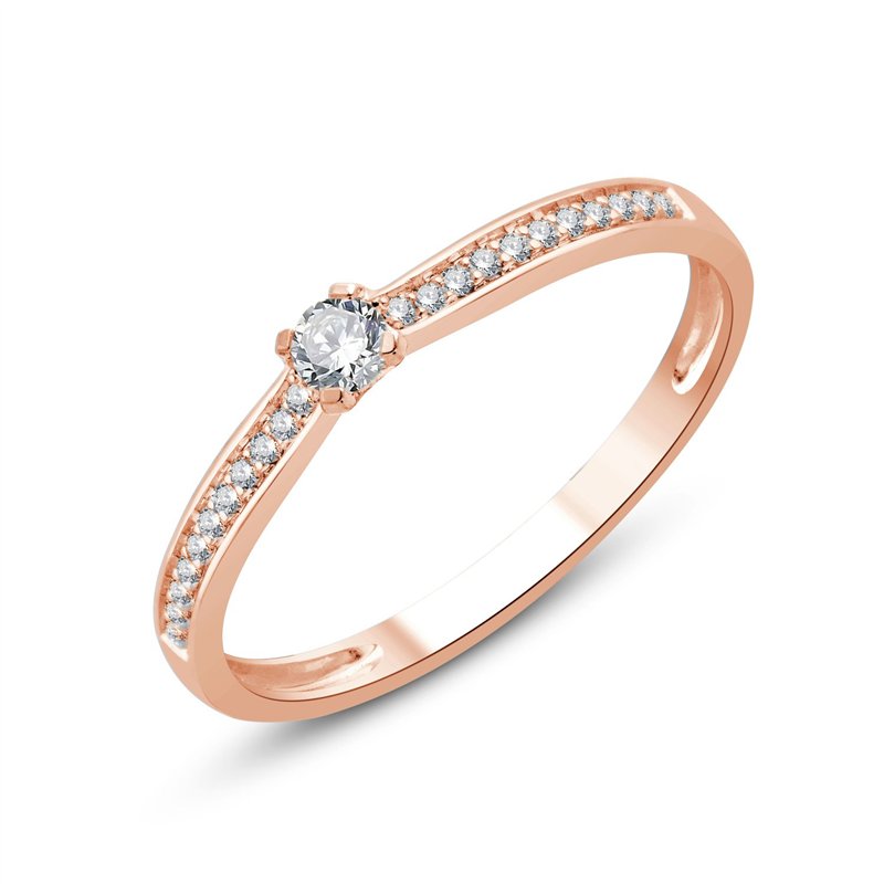 Solitaire Accompagné Serti Clos Diamant 0,15ct