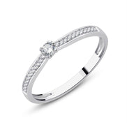 Solitaire Accompagné Serti Clos Diamant 0,15ct