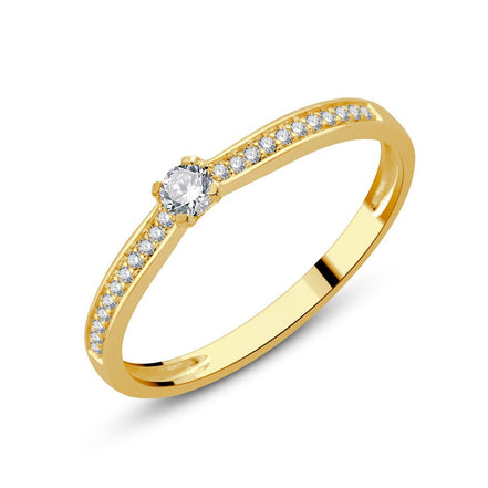 Solitaire Accompagné Serti Clos Diamant 0,15ct