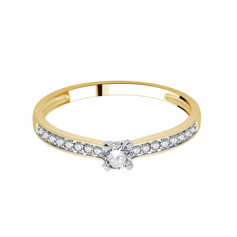 Solitaire, Solitaire Accompagné Diamant 0,22ct