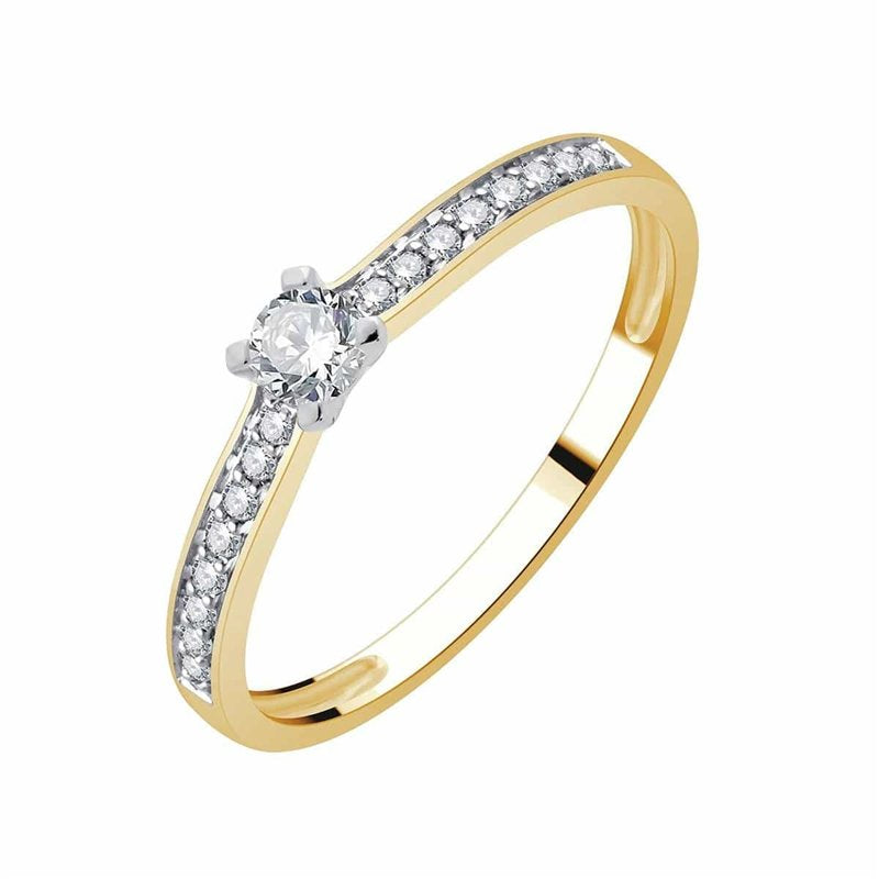 Solitaire, Solitaire Accompagné Diamant 0,22ct