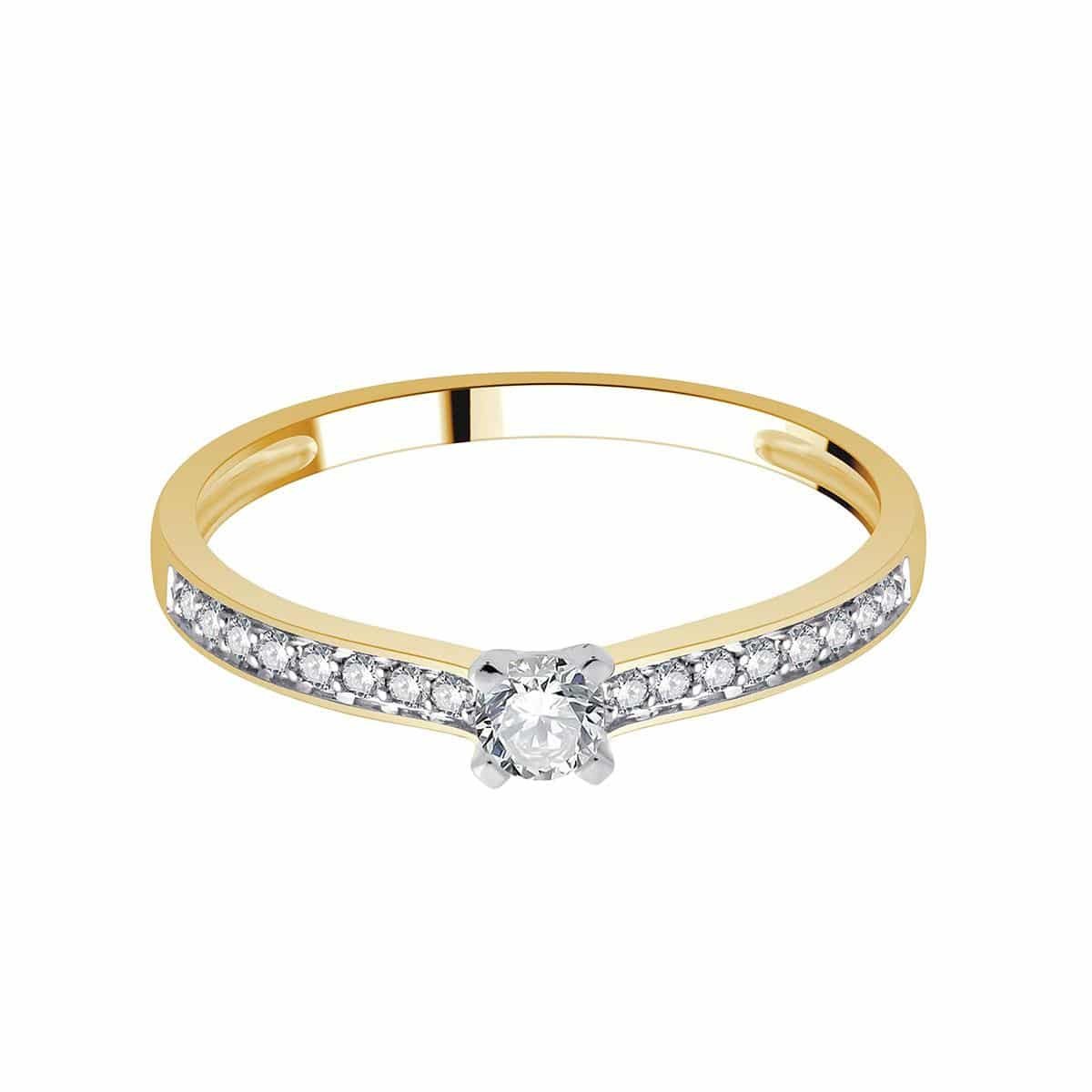 Solitaire, Solitaire Accompagné Diamant 0,22ct