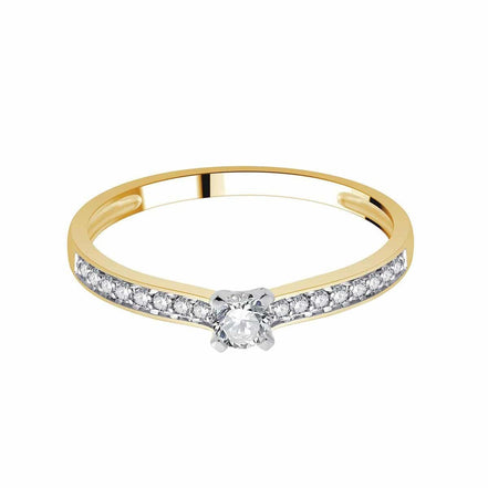 Solitaire, Solitaire Accompagné Diamant 0,22ct